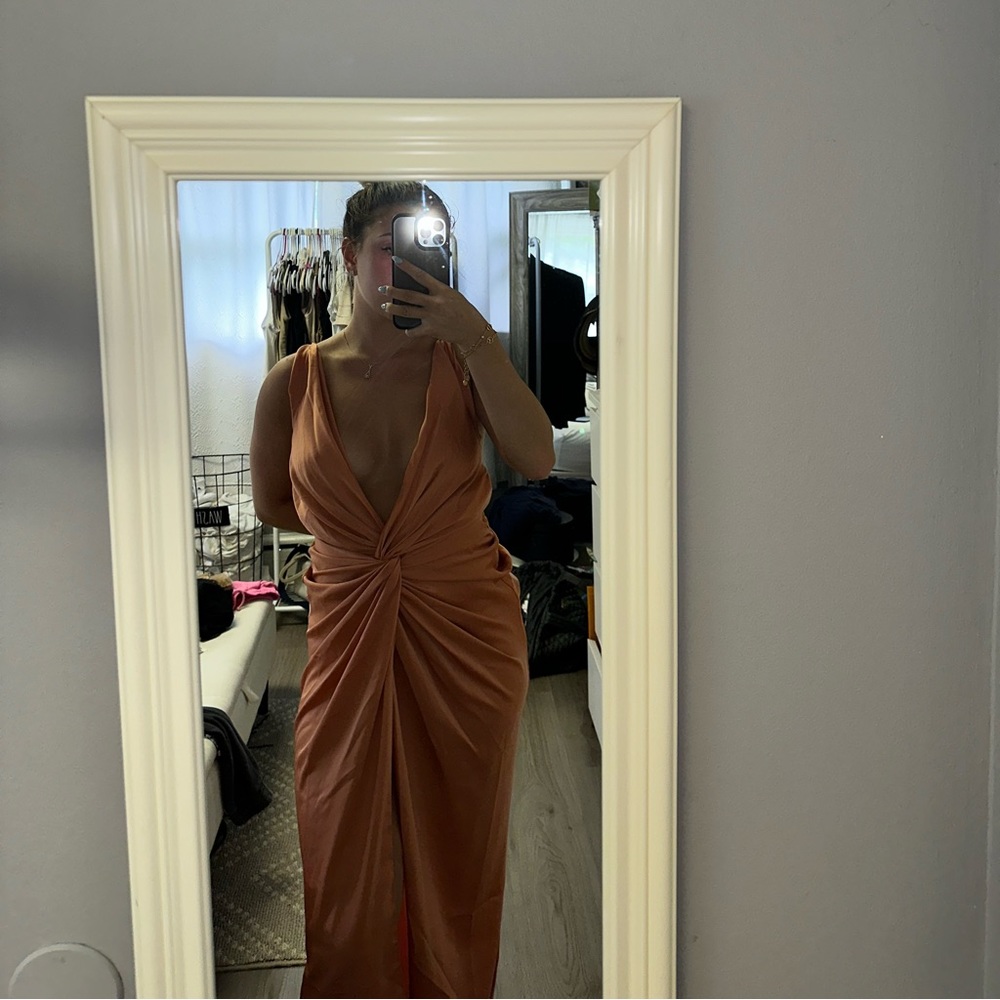Bronze Satin ASOS Dress